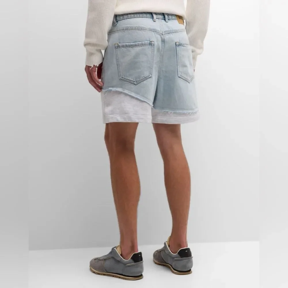 NWT SER.O.YA Men's Tyson Denim and Terry Shorts Size 36 in Skylight‎ - Picture 2 of 11